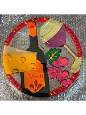 Silvestri Hand-Blown Vino Fusion Collection Decorative Plate by Lori Siebert